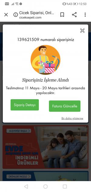 Çiçek Sepeti Siparişim Teslim Edilmedi Para İadesi İstiyorum