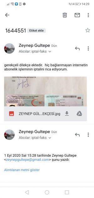 Türknet Abonelik İptali