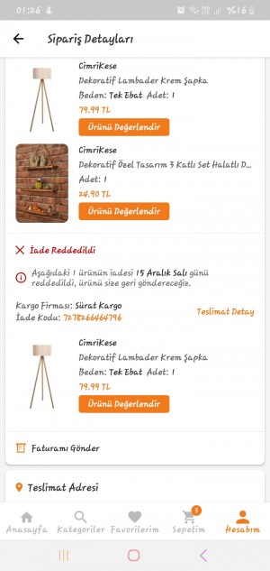 Trendyol Eksik Ürün