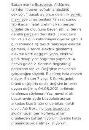 Bosch Giderilemeyen Buzdolabı Arızası
