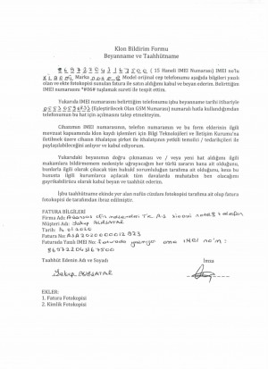 Hüseyin Şimşek Türkfon Dış Ticaret Ve Lojistik İmei Numaramı Klonlamışlar