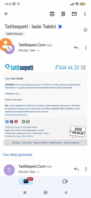 Tatilsepeti.com İptal İşlemi