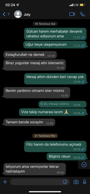 Jolly Tur Vize İşlemleri İle İlgilenmiyor Kendimiz Halletmeye Çalışıp Ret Geldiğinde İade Vermiyor