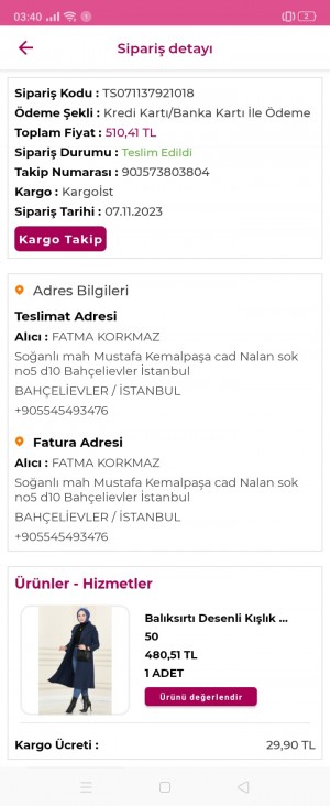 Modaselvim Kalitesiz Yırtık Sökük Ürün Gönderimi İade Almama