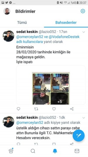 Ordu Altınordu Vodafone Red İletişim Bayisi Tarafından Üzerime Habersiz Cihaz Ve Aksesuar Yapıldı