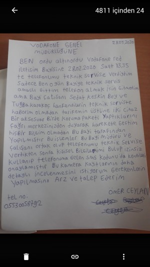 Ordu Altınordu Vodafone Red İletişim Bayisi Tarafından Üzerime Habersiz Cihaz Ve Aksesuar Yapıldı