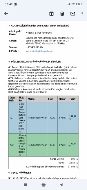 Pembishomewear Siparişim Gelmedi