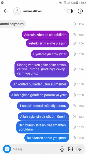 Milenastil.com Ürünüm Kargoya Çıkmadı
