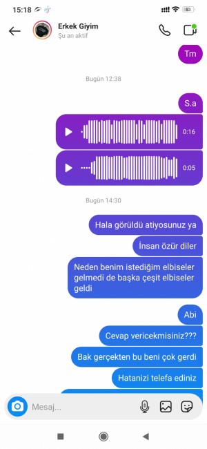 Drangesweat Yanlış Elbiseler Gönderip Cevap Vermiyorlar